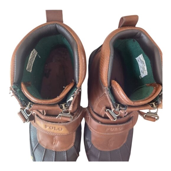 Men's Polo Ralph Lauren Conquest Hi III Men's 9.5 D Duck Boots Brown/Tan - Picture 2 of 10